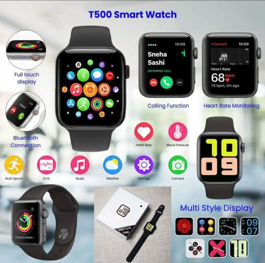 T500 Bluetooth Smart Watch – Fitness Tracker for Men & Women