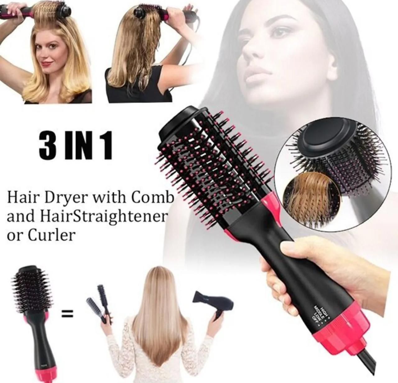 3-in-1 Hot Air Brush Hair Dryer & Styler
