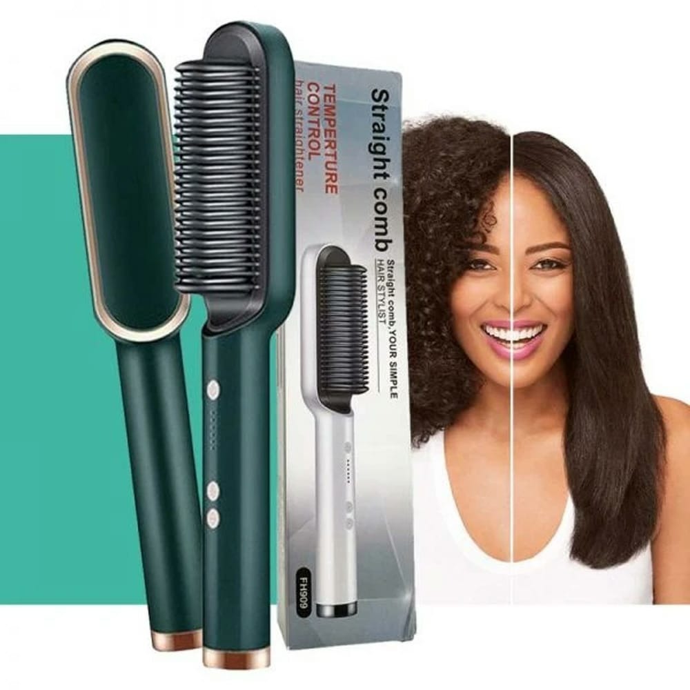 2-in-1 Hair Straightening Brush
