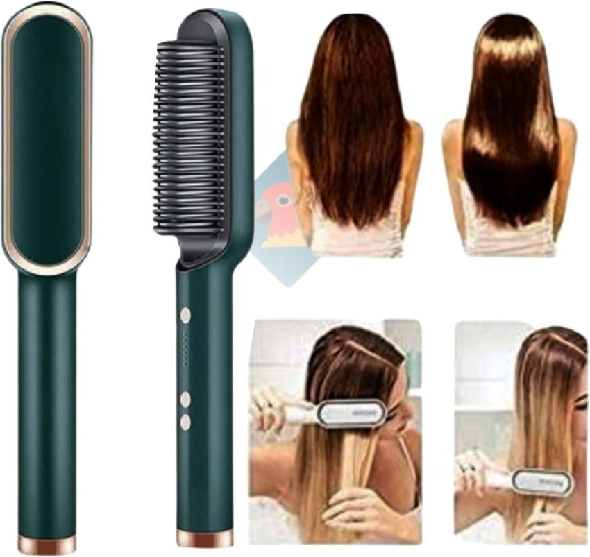 2-in-1 Hair Straightening Brush