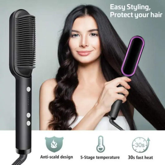 2-in-1 Hair Straightening Brush