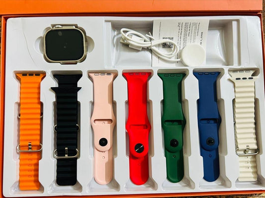 Ultra Smart Watch Bundle – 7-in-1 Interchangeable Straps