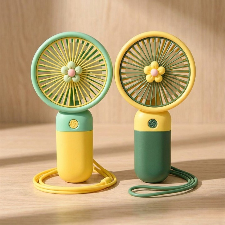 3 Speed Rechargeable Mini Hand Fan with Stand