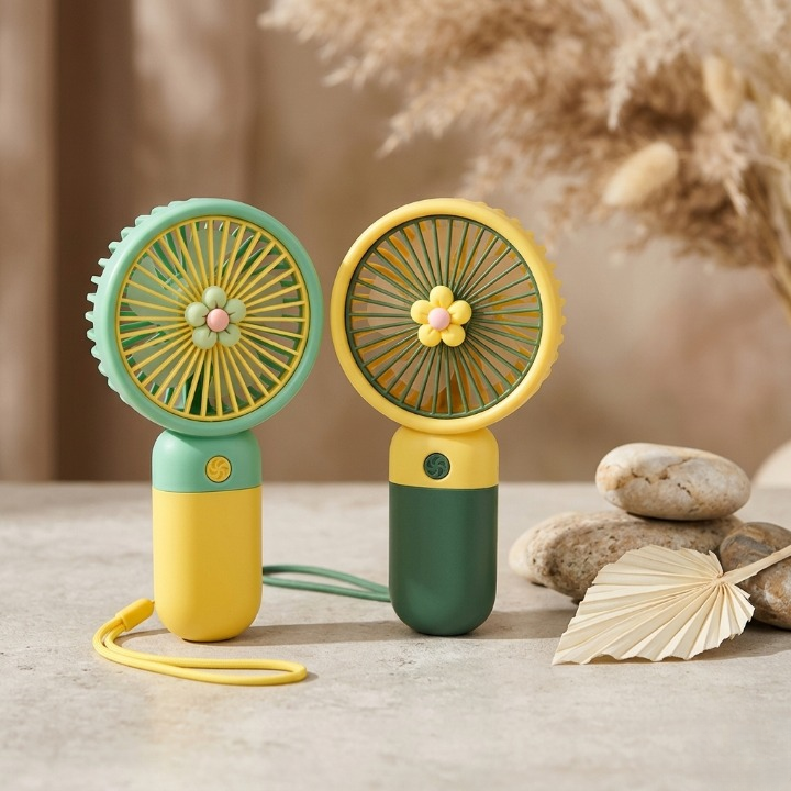 3 Speed Rechargeable Mini Hand Fan with Stand