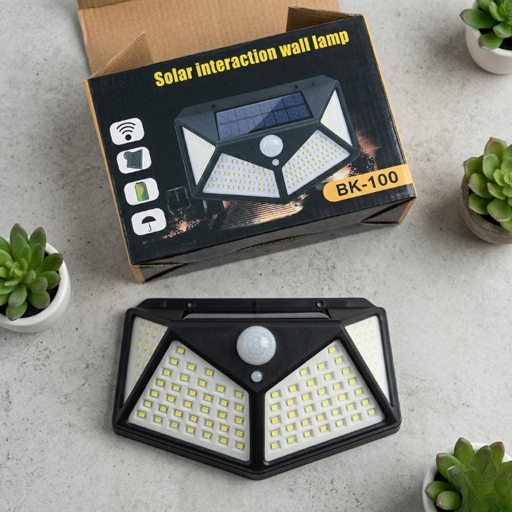 100 LED Solar Motion Sensor Wall Light – Waterproof Outdoor Lamp